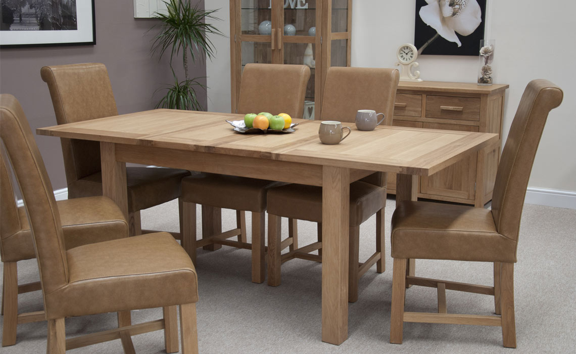 Toulouse Solid Oak 132-198cm Extending Dining Table