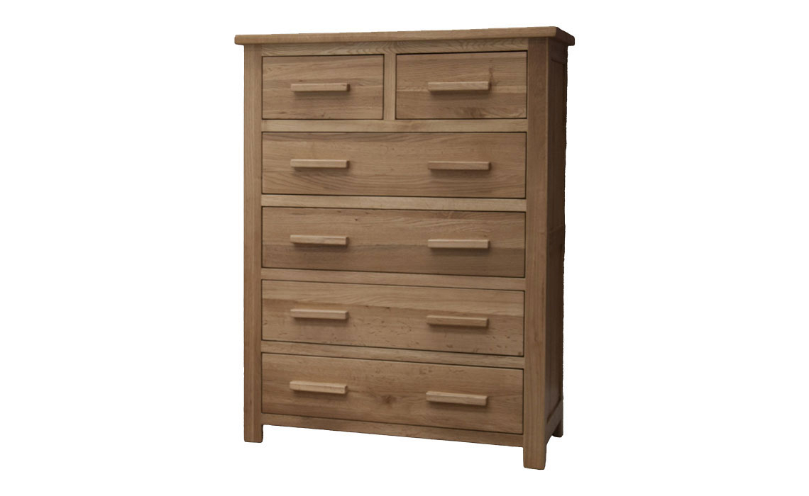 Toulouse Solid Oak 2 over 4 Chest of Drawers