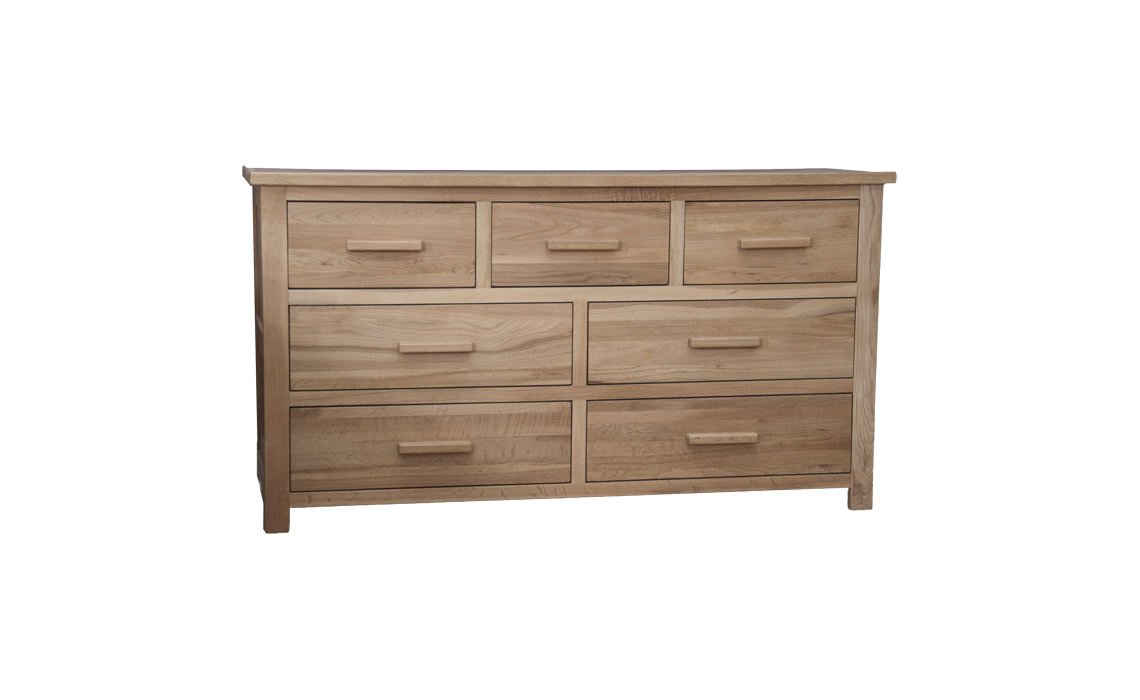 Toulouse Solid Oak 7 Drawer Wide Chest