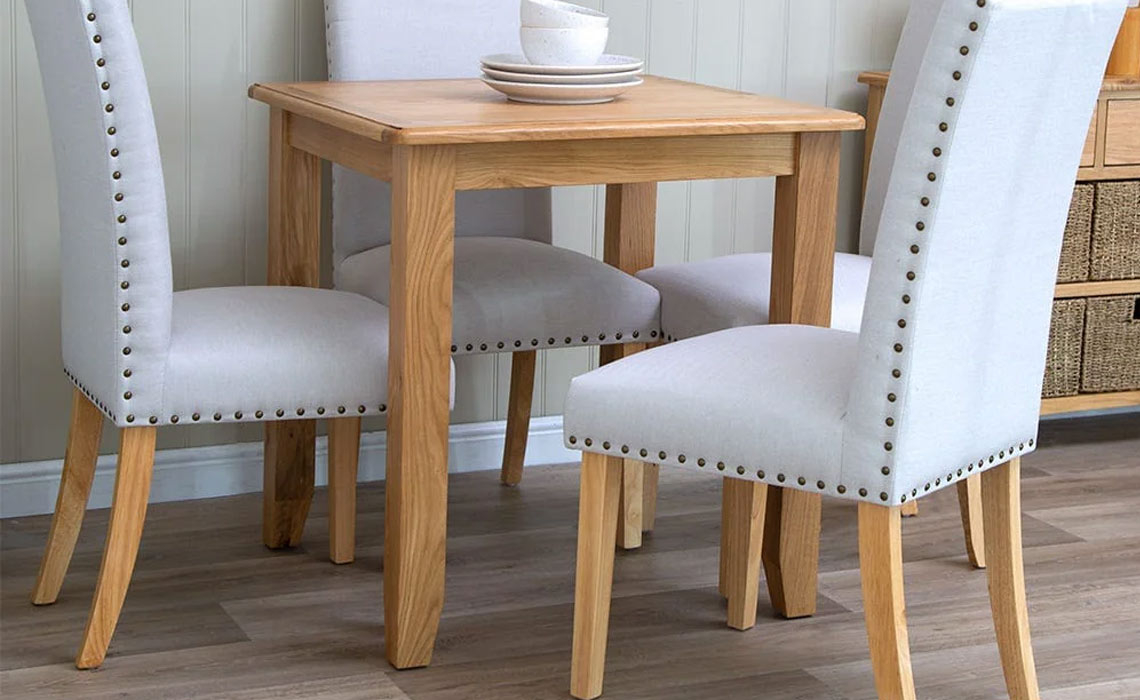 Columbus Oak 80cm Square Fixed Top Table