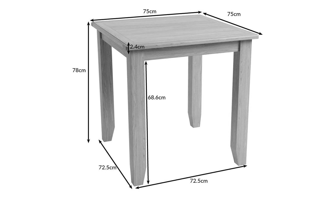 Columbus Oak 80cm Square Fixed Top Table