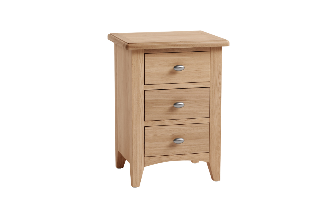 Columbus Oak 3 Drawer Bedside 