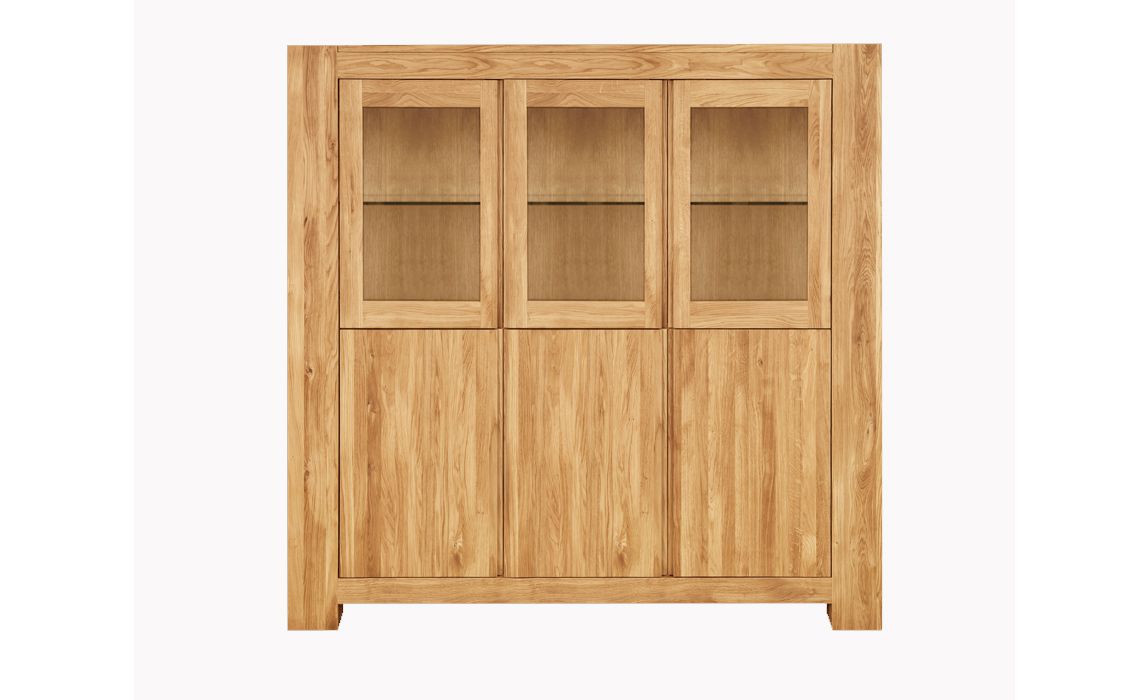 Majestic Solid Oak Triple Display Cabinet