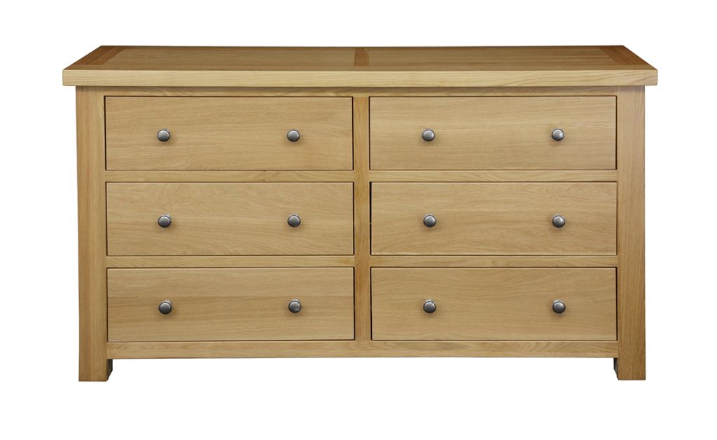 Suffolk Solid Oak Large 6 Drawer Chest