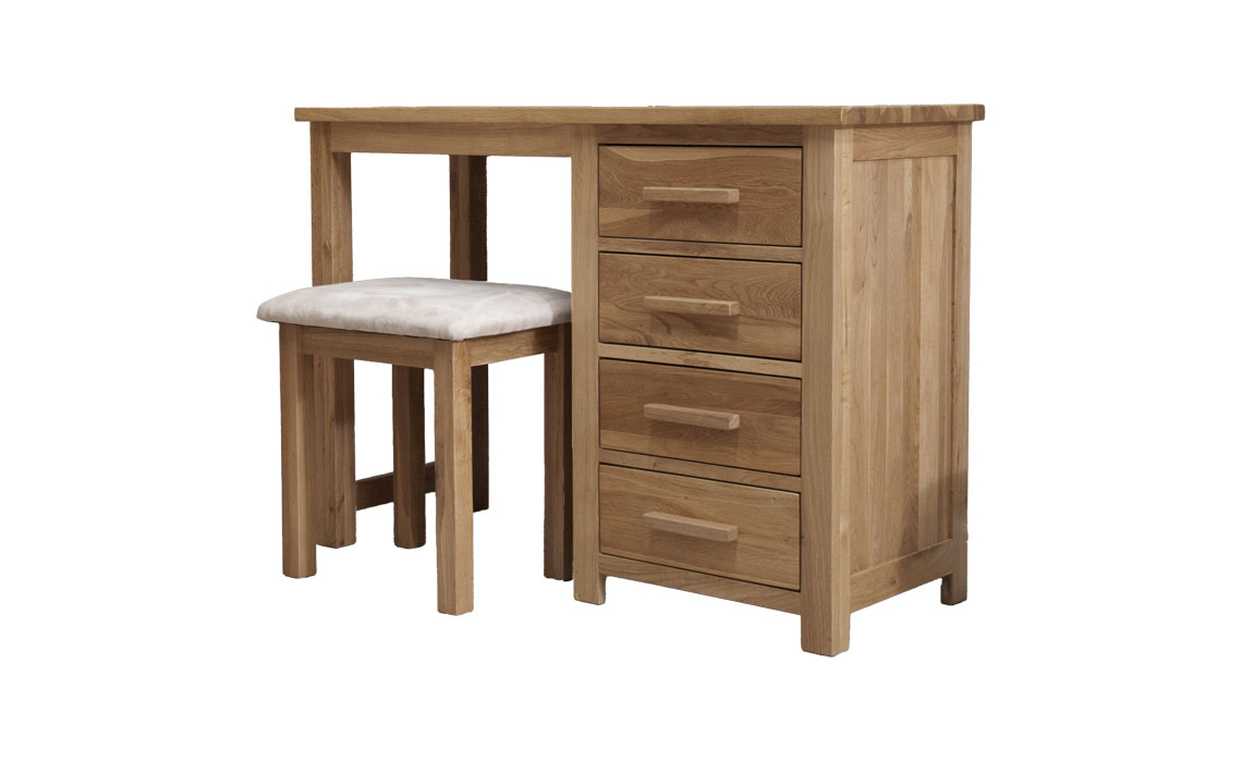 Toulouse Solid Oak Single Dressing Table & Stool