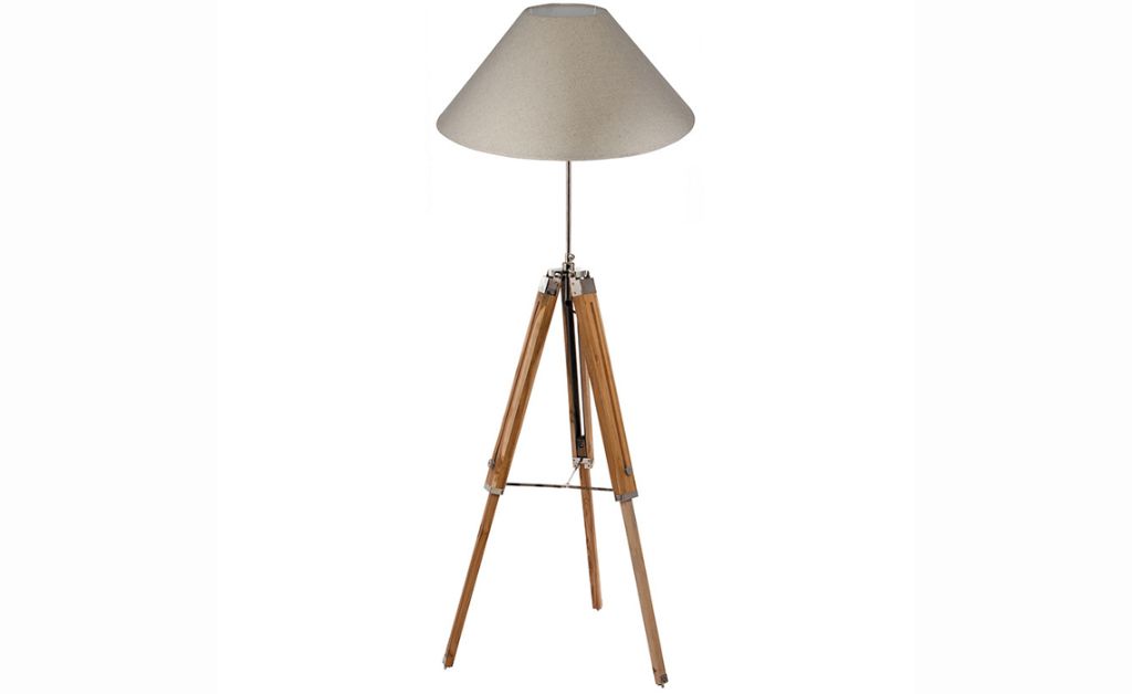 Pll060 Tripod Floor Lamp Chrome Fittings Vanilla Shade Wood Beds Mattresses Sofas Furniture Ipswich Suffolk Uk Tripod Floor Lamp Chrome Fittings, Tripod Floor Lamp Uk Chrome