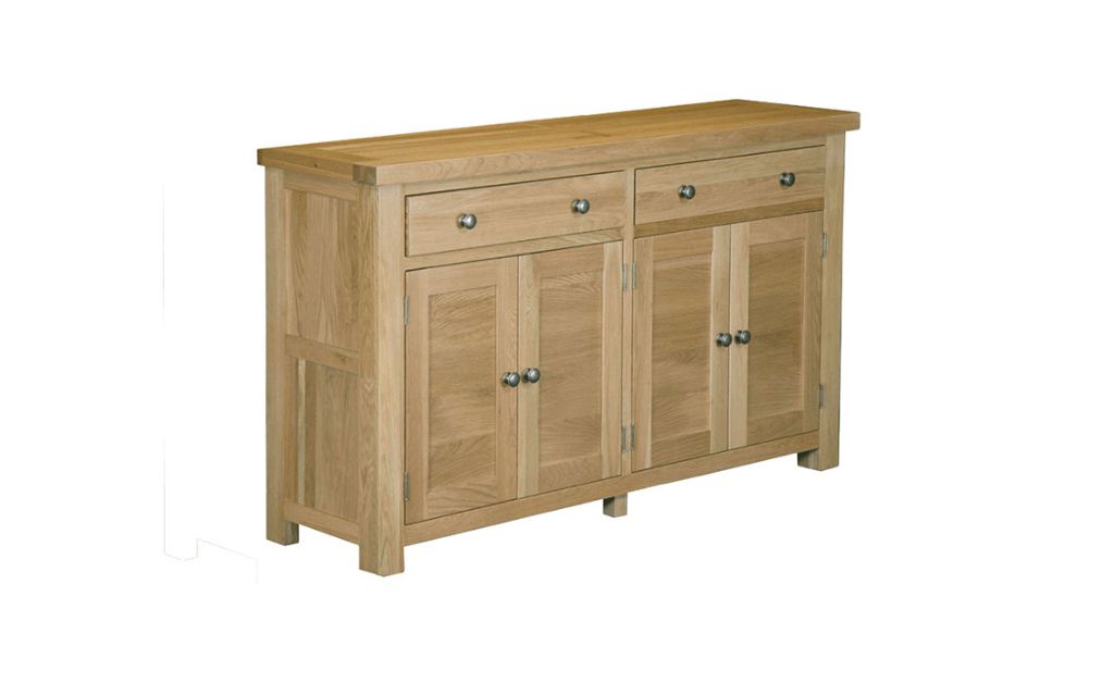 Suffolk Solid Oak Large 2 Drawer 4 Door Sideboard Base