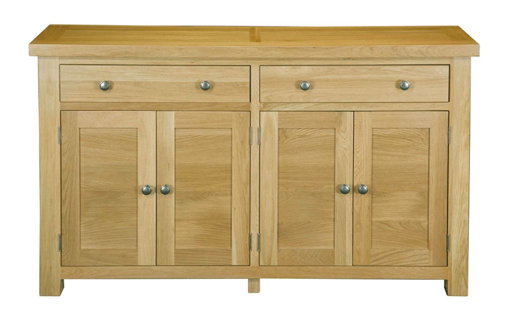 Suffolk Solid Oak Large 2 Drawer 4 Door Sideboard Base