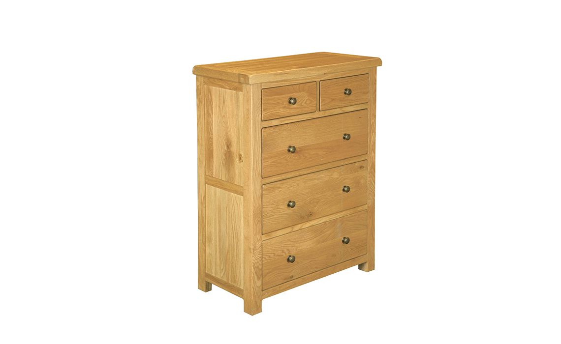 Norfolk Rustic Solid Oak 2 Over 3 Chest