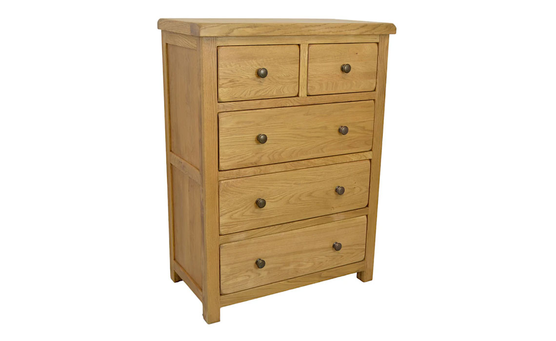 Norfolk Rustic Solid Oak 2 Over 3 Chest