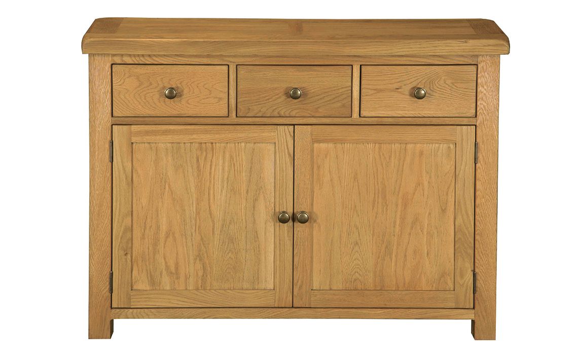 Norfolk Rustic Solid Oak Sideboard 3 Drawer 2 Door Dresser Base