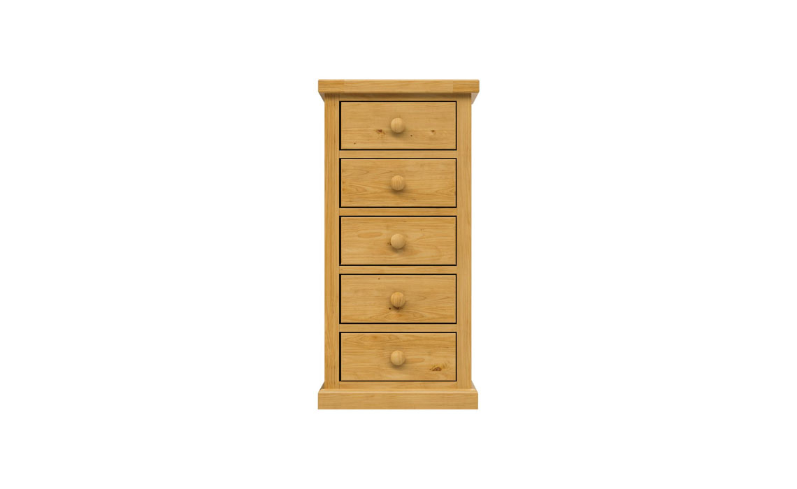 Country Pine 5 Drawer Wellington Chest