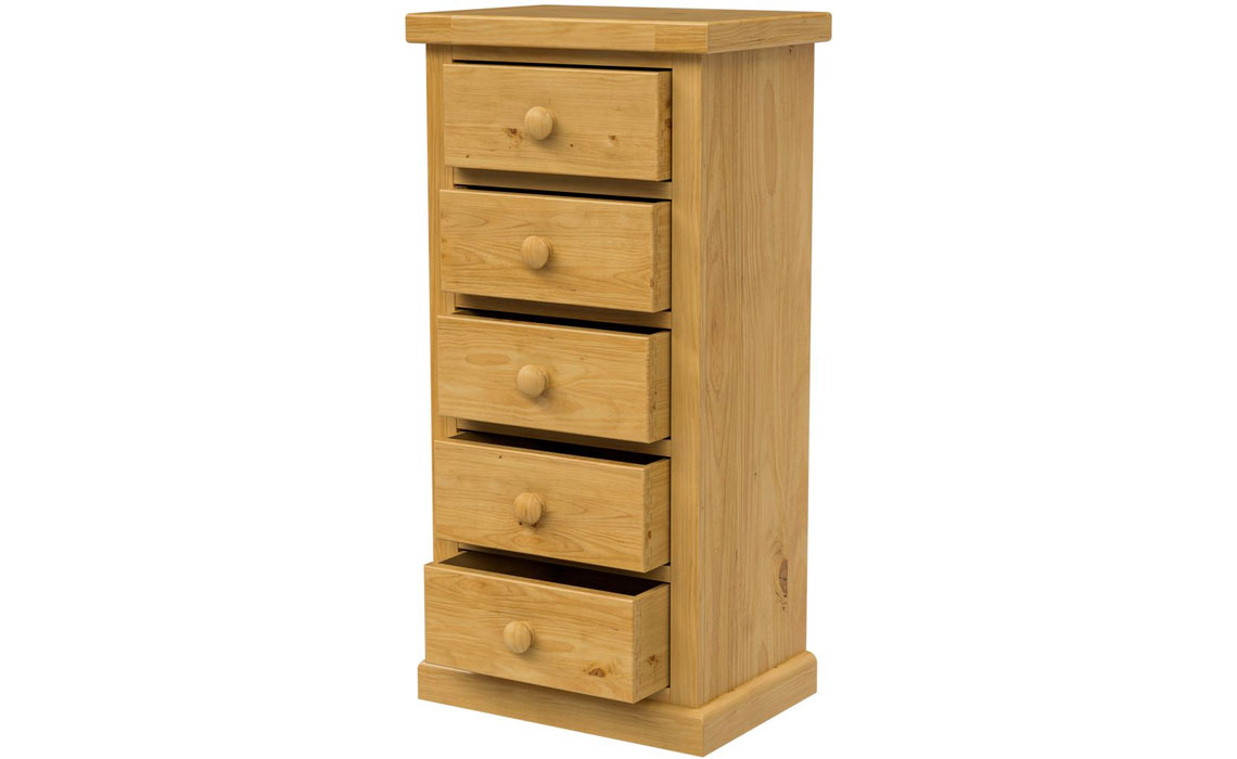 Country Pine 5 Drawer Wellington Chest