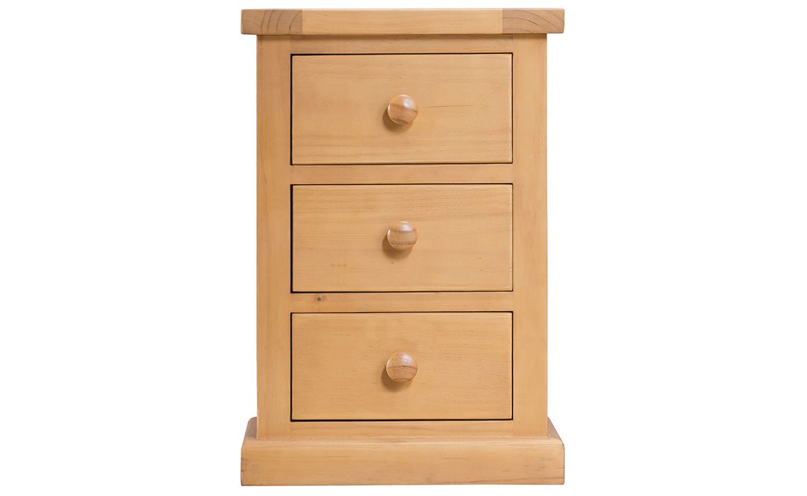 Country Pine Large 3 Drawer Bedside