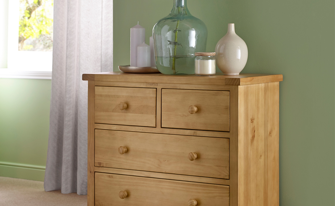 Country Pine 2 Over 3 Chest Of Drawers