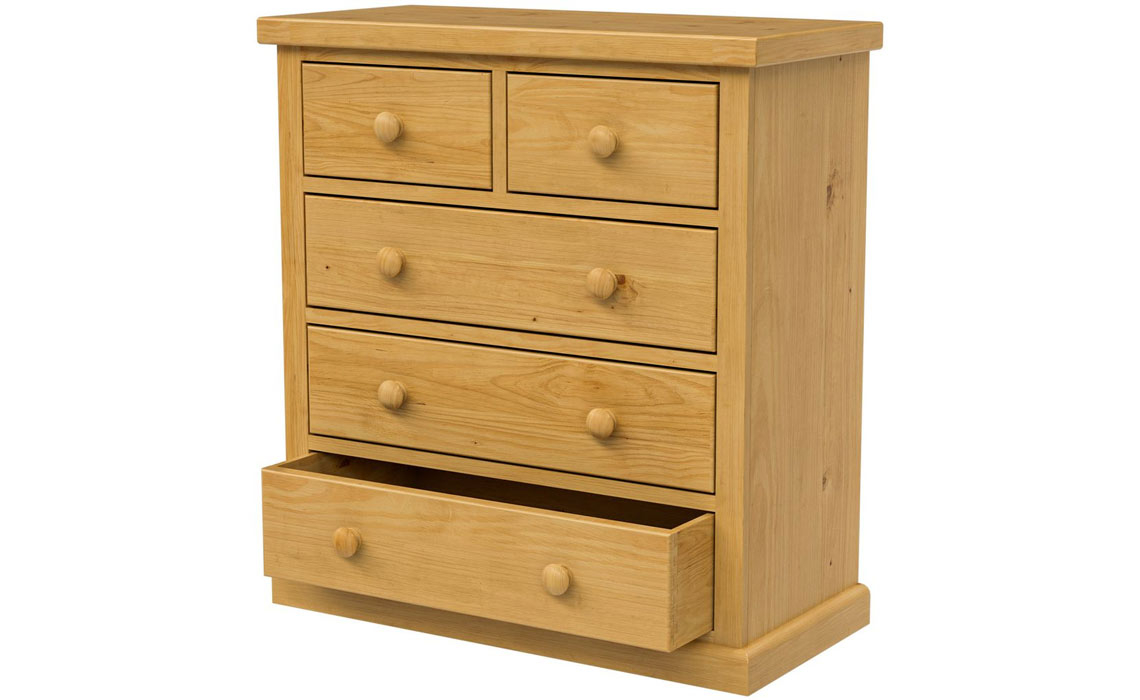 Country Pine 2 Over 3 Chest Of Drawers