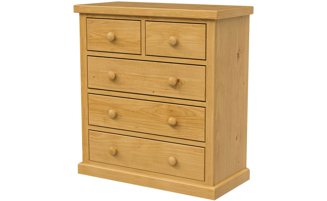 Country Pine 2 Over 3 Chest Of Drawers