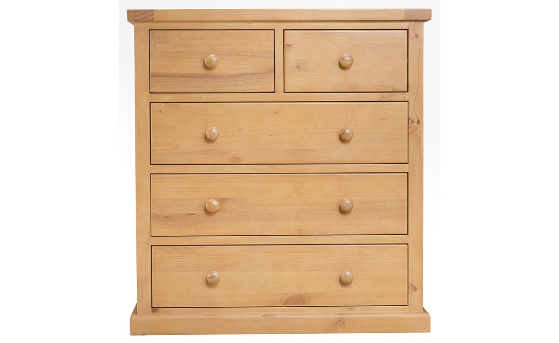 Country Pine 2 Over 3 Chest Of Drawers