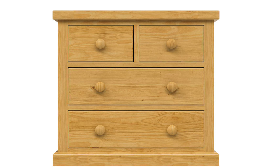 Country Pine 2 Over 2 Chest Of Drawers