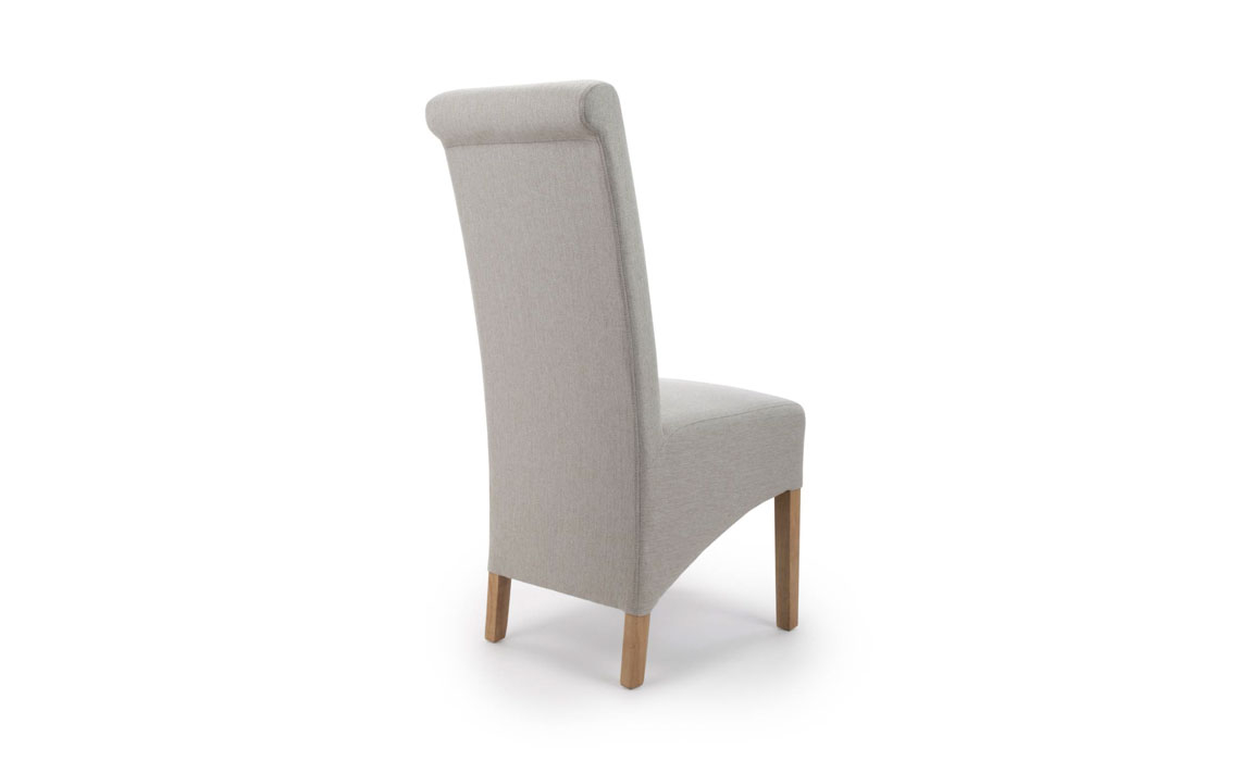 Krista Roll Back Herringbone Plain Cappuccino Dining Chair 