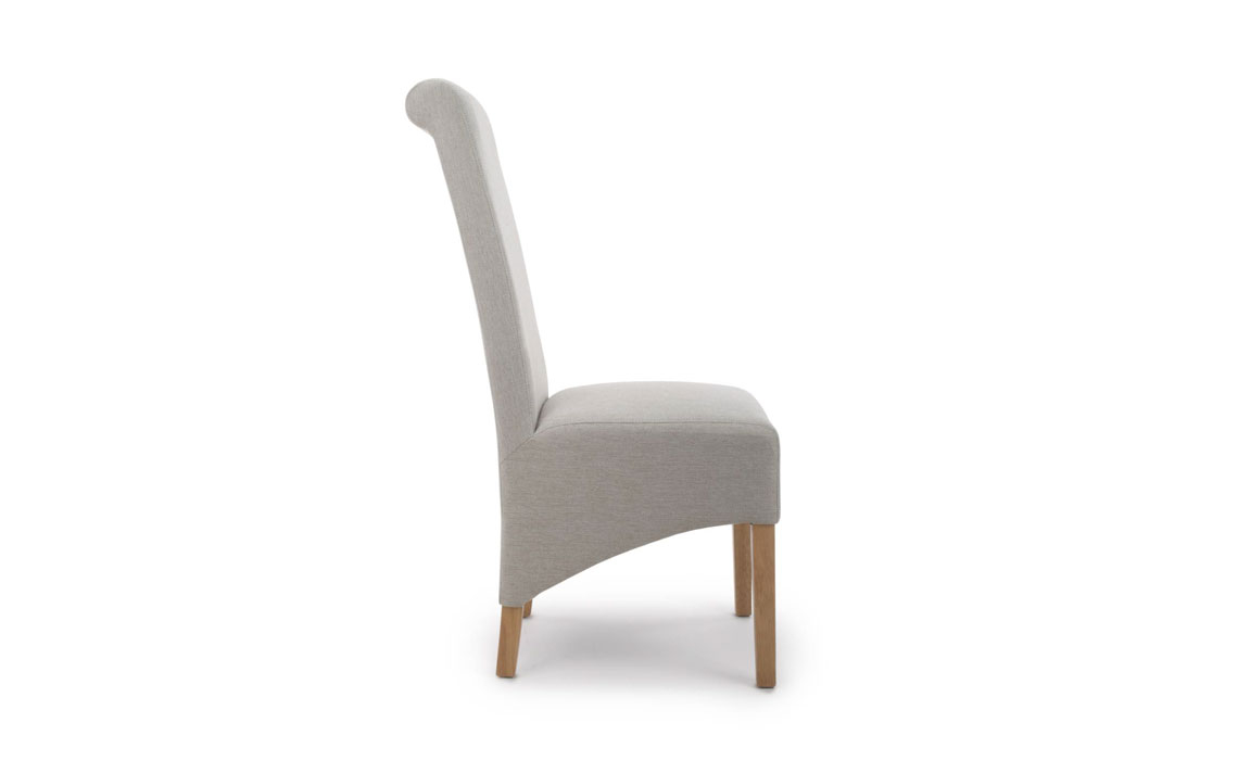 Krista Roll Back Herringbone Plain Cappuccino Dining Chair 