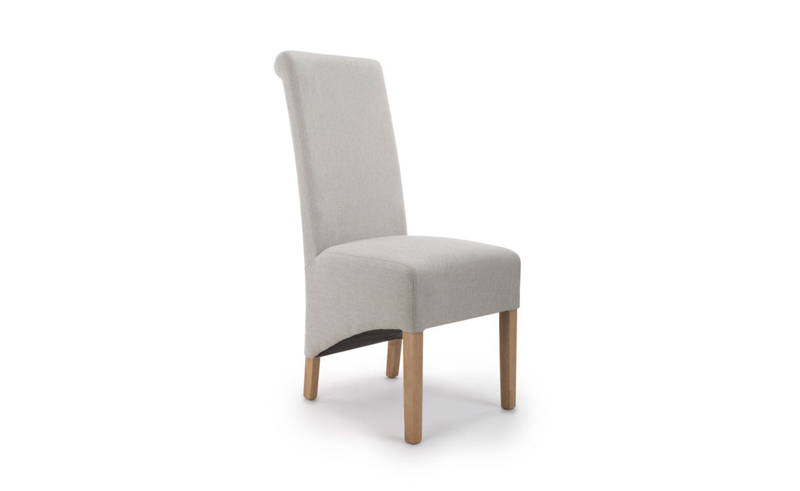 Krista Roll Back Herringbone Plain Cappuccino Dining Chair 