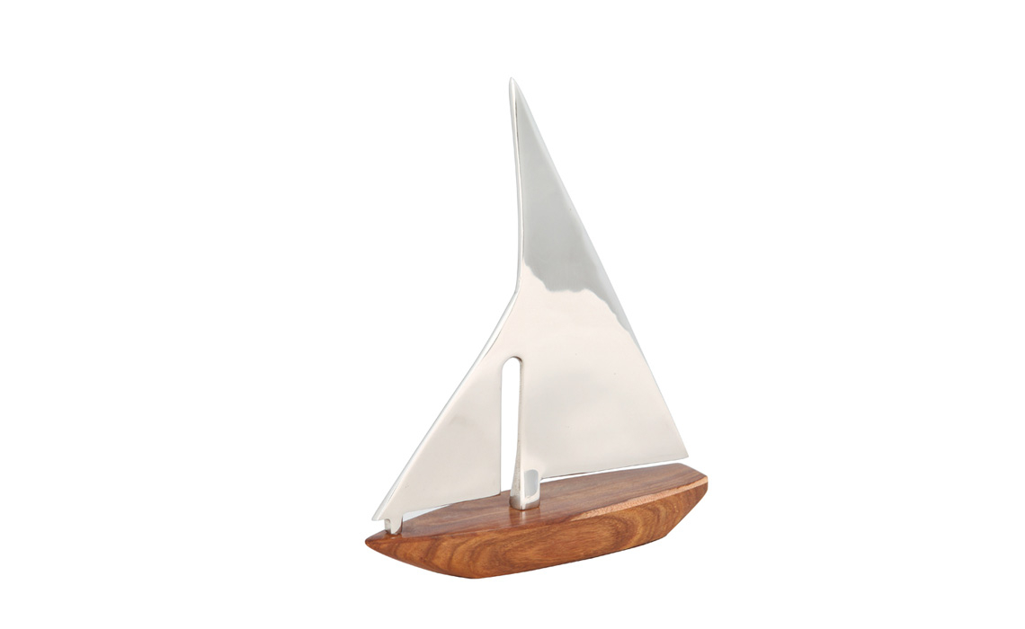 WA012 Nickel & Wood Sailing Boat 70-184