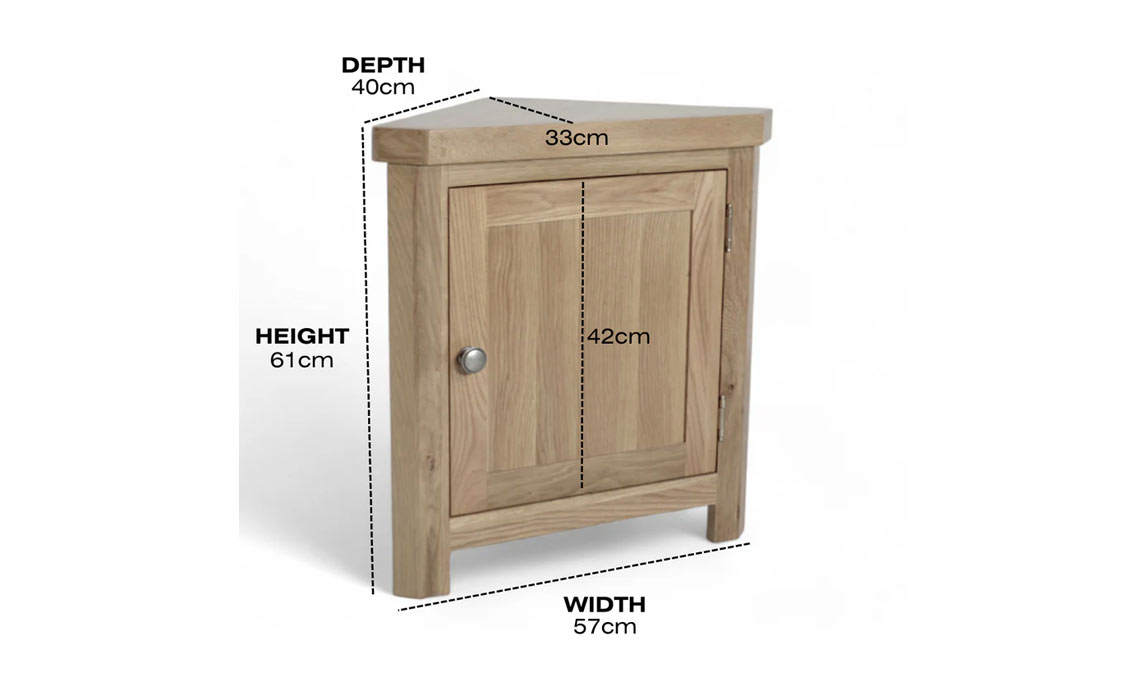 Suffolk Solid Oak Small Corner Cabinet