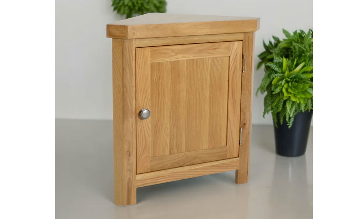 Suffolk Solid Oak Small Corner Cabinet