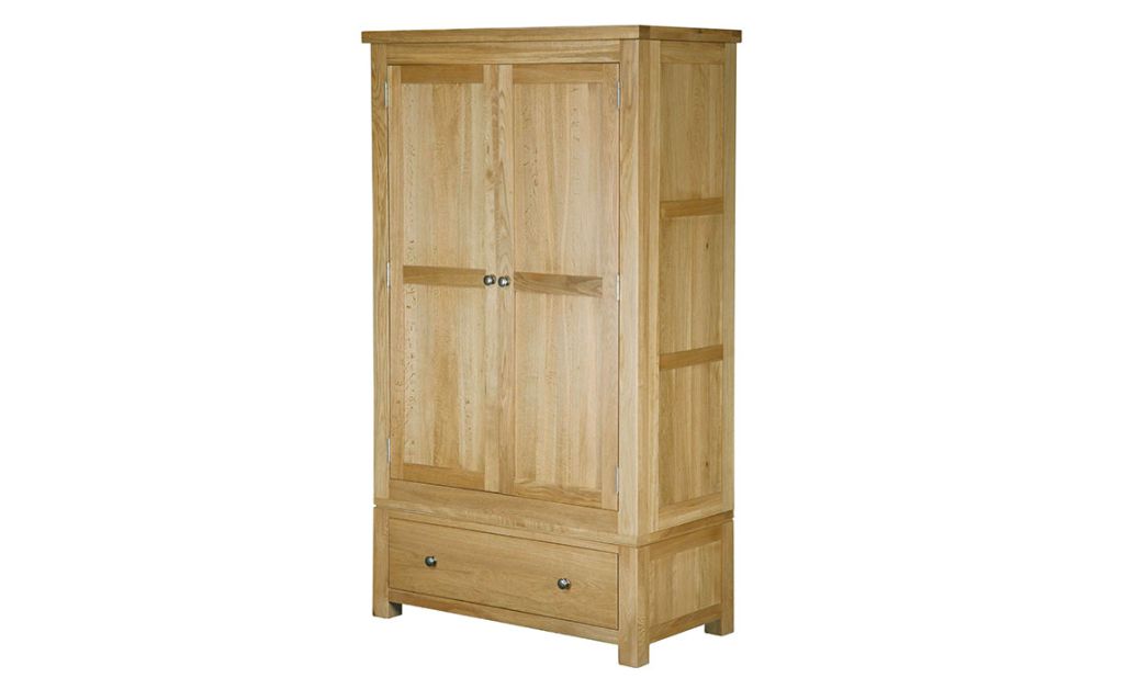 Suffolk Solid Oak Gents Double Wardrobe