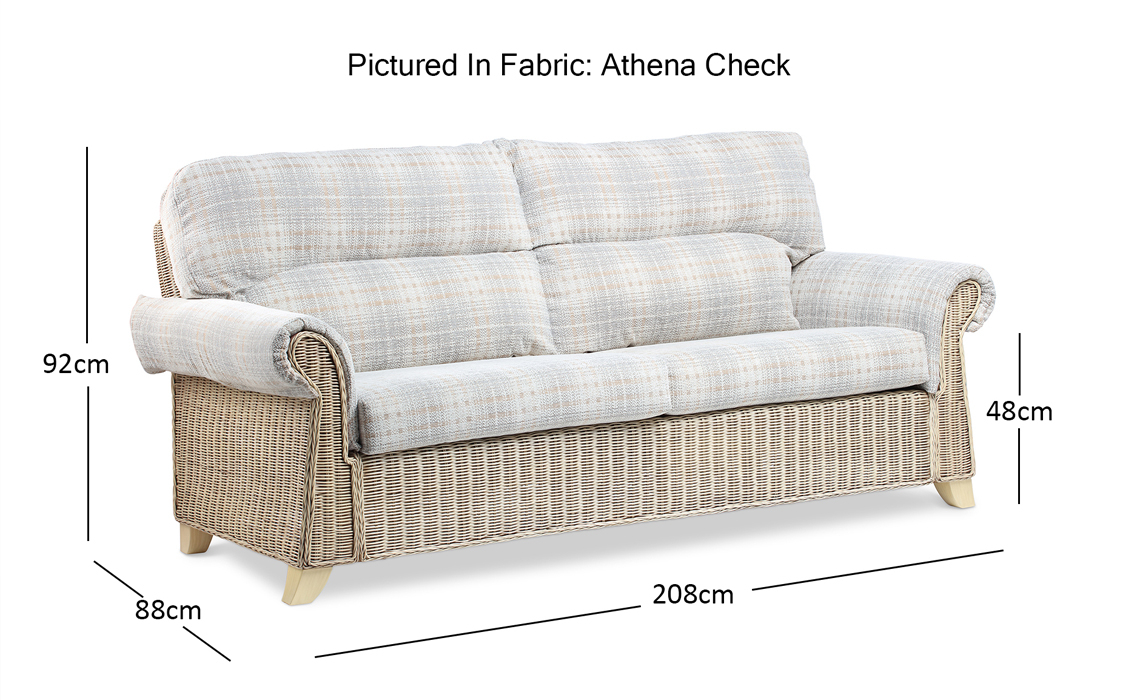 Charlton 3 Seat Cane Sofa in Natural Wash