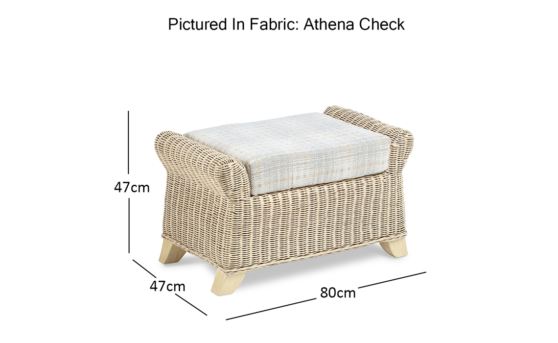 Charlton Cane Footstool in Natural Wash