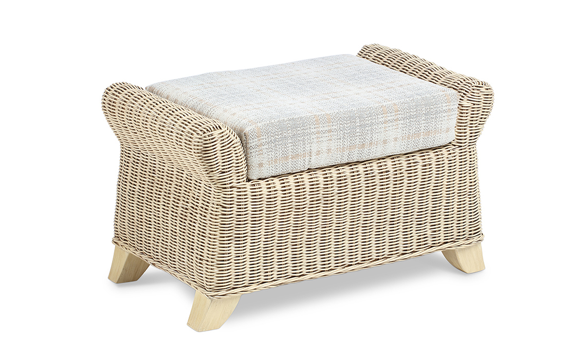 Charlton Cane Footstool in Natural Wash