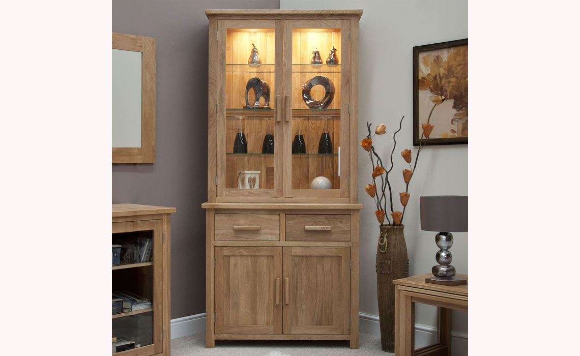 Toulouse Solid Oak Small Display Cabinet Top