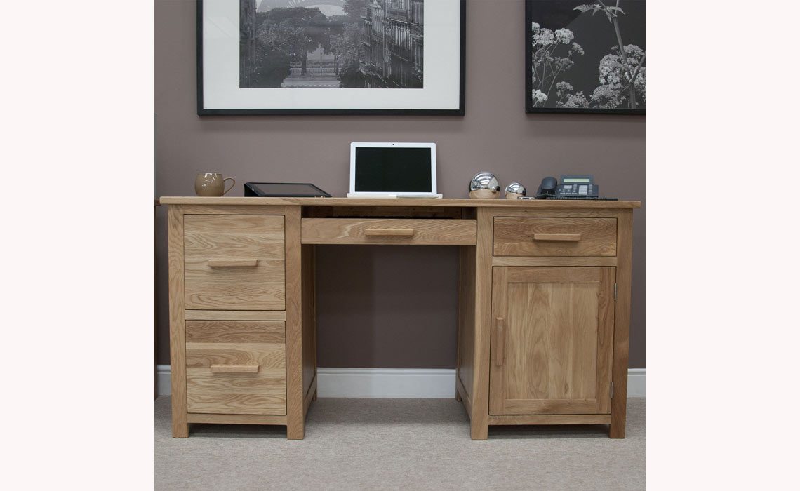 Toulouse Solid Oak Large Computer Desk
