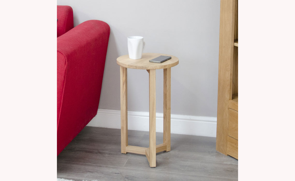 Toulouse Solid Oak Round Occasional Table