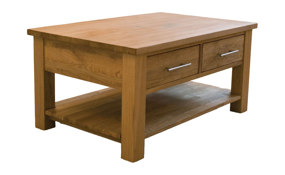 Toulouse Solid Oak 2 Drawer Coffee Table