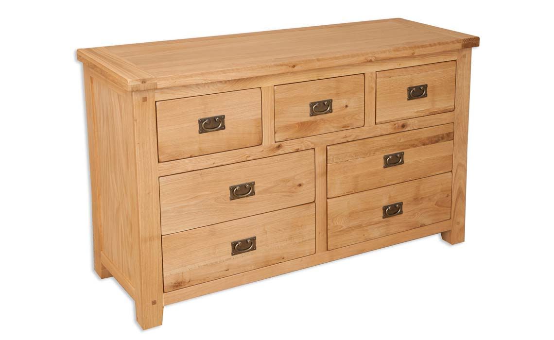 Windsor Natural Oak 7 Drawer Wide Chest