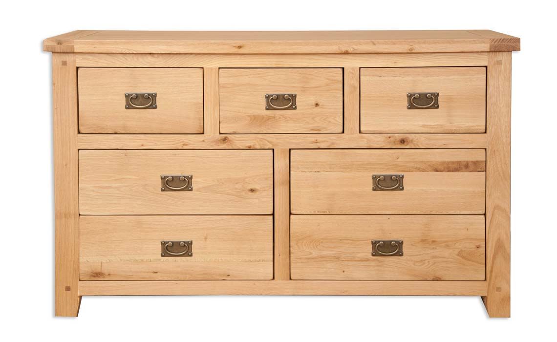 Windsor Natural Oak 7 Drawer Wide Chest