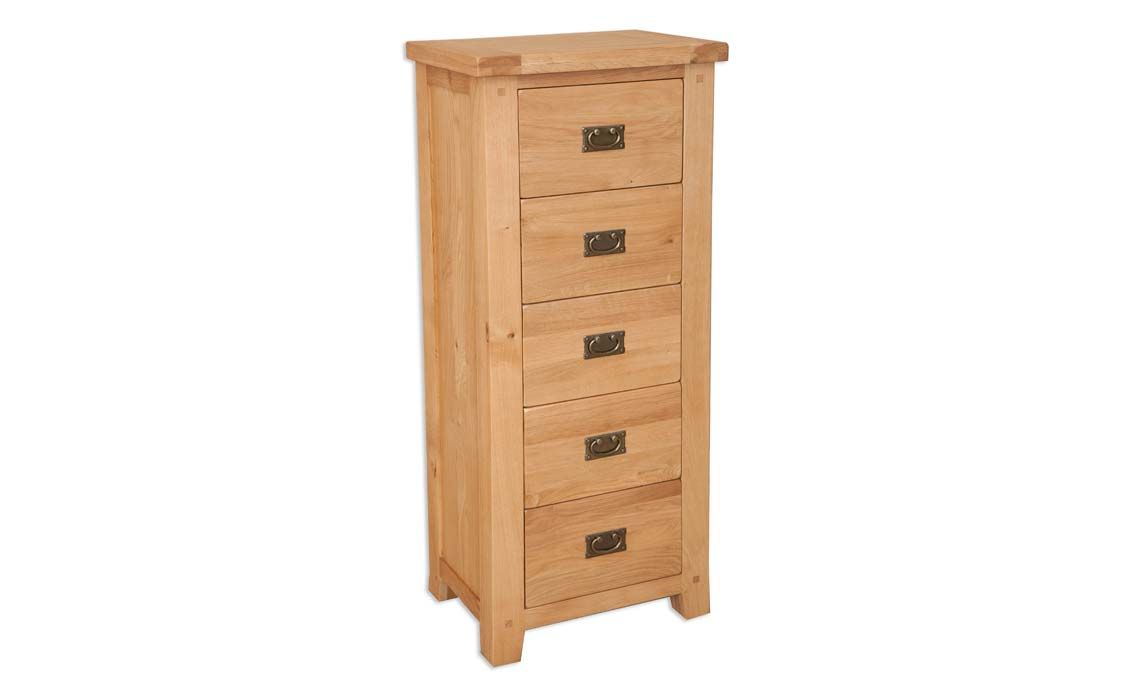 Windsor Natural Oak 5 Drawer Wellington Chest