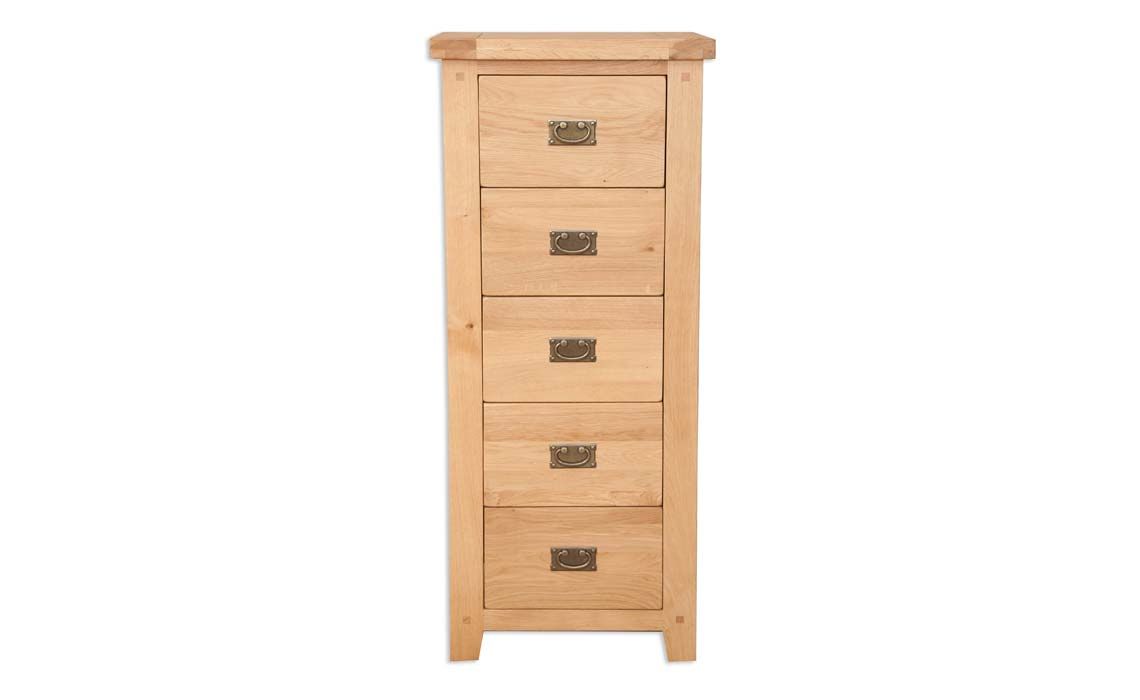 Windsor Natural Oak 5 Drawer Wellington Chest