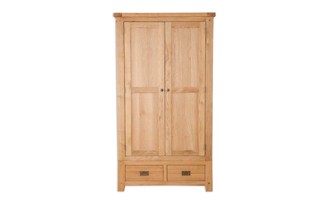 Windsor Natural Oak 2 Door 2 Drawer Gents Wardrobe