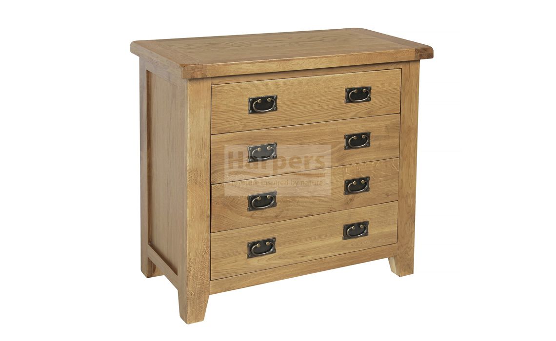 Essex Rustic Oak Chest 4 Drawer Chest Solid American Oak With Oak