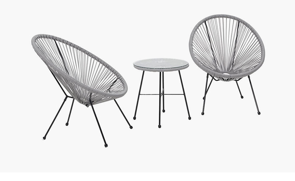 Grey PU Rio 3 Piece Bistro Set