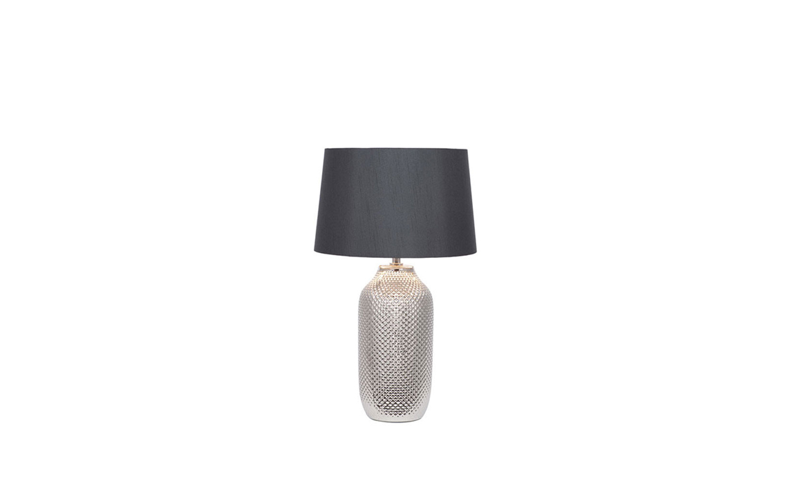 Nova Silver Textured Ceramic Bottle Table Lamp