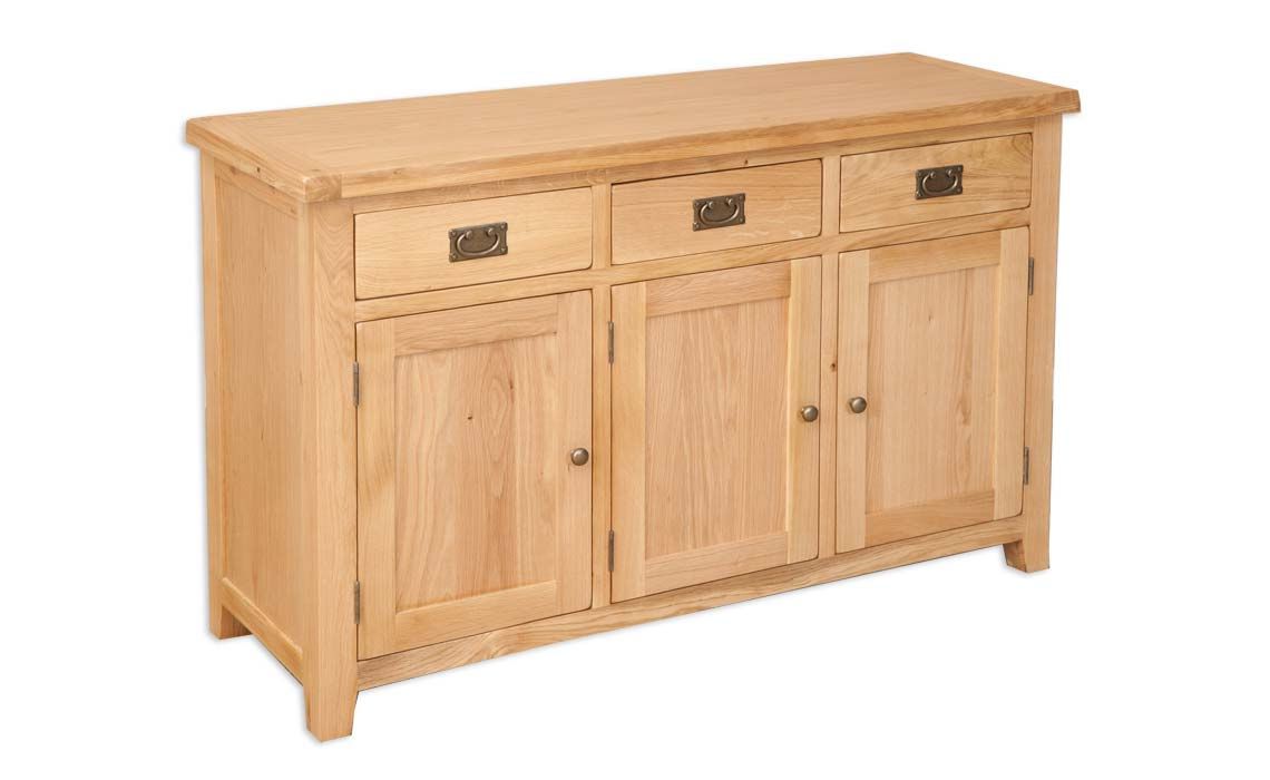 Windsor Natural Oak Large 3 Door 3 Drawer Sideboard