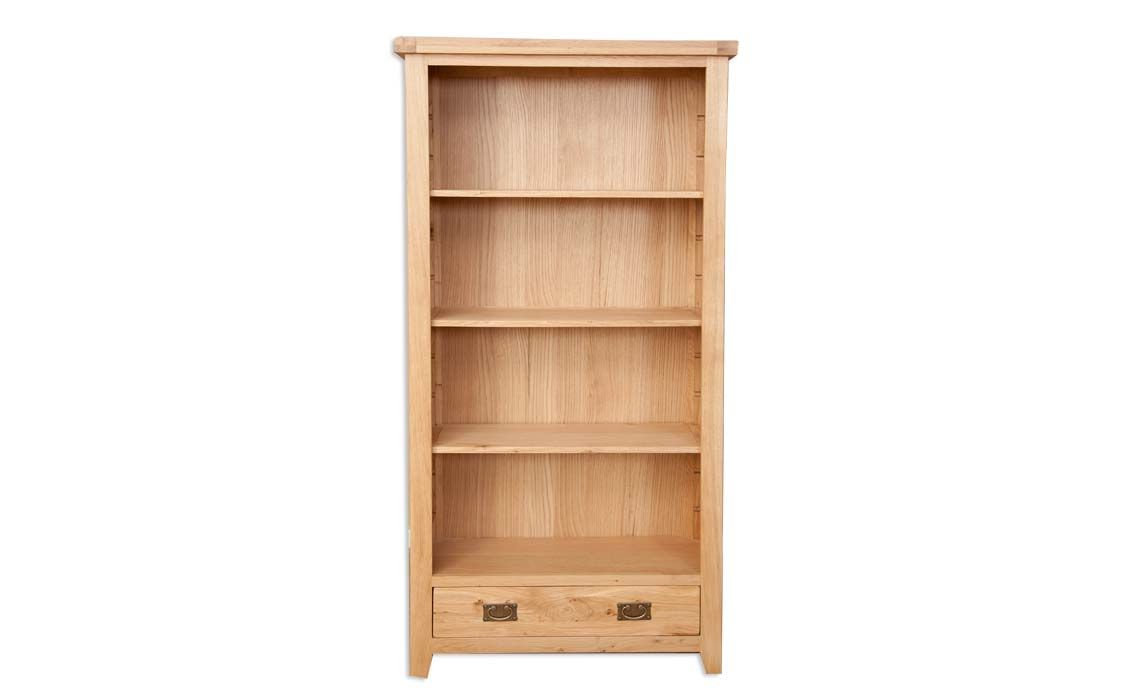 Windsor Natural Oak Large Bookcase With Drawer