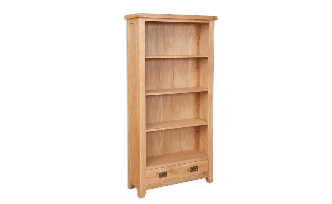 Windsor Natural Oak Large Bookcase With Drawer