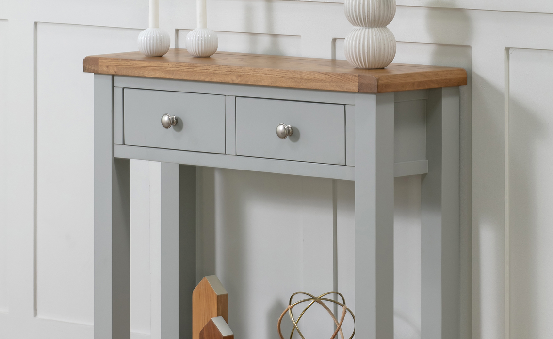 Henley Grey Painted 2 Drawer Console