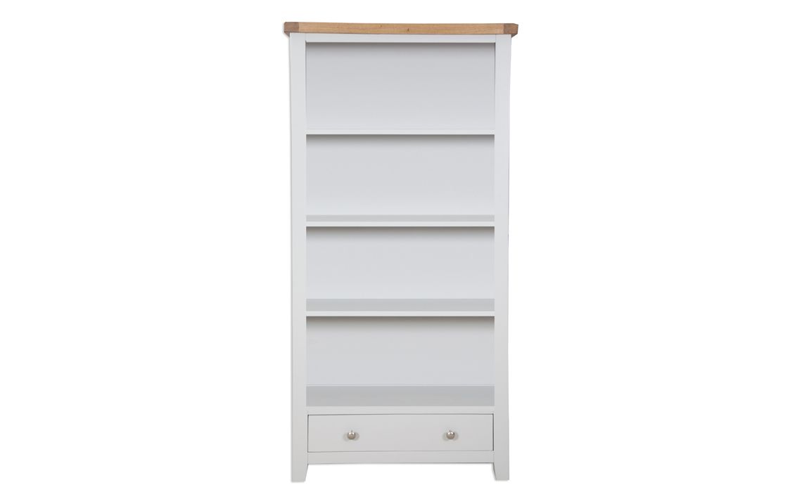 Henley Grey Painted Large Bookcase With Drawer, Grey Painted Base With